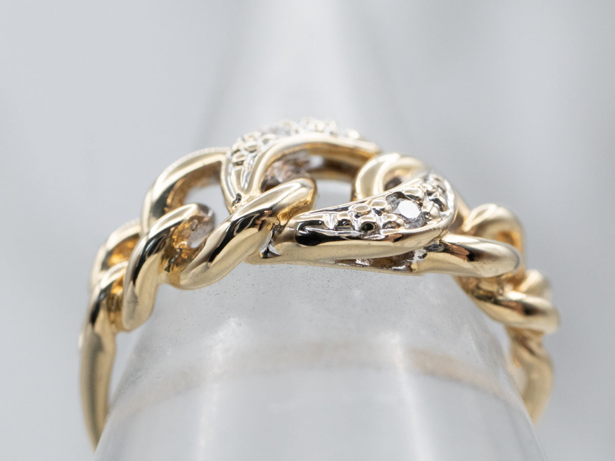 Looping Gold Diamond Band