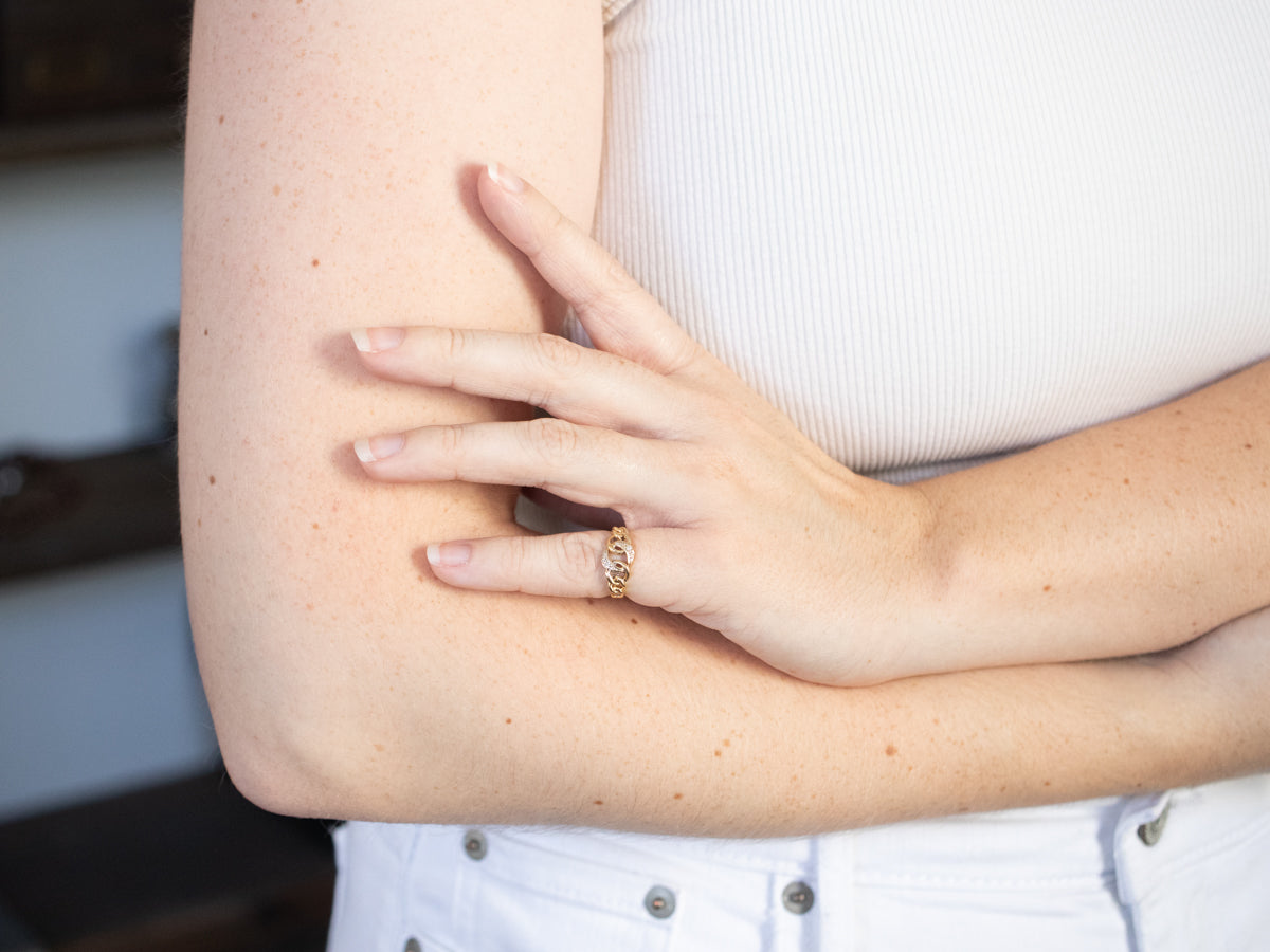 Looping Gold Diamond Band