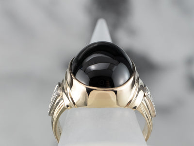 This bold vintage men‚Äôs onyx ring is an iconic classic! This...