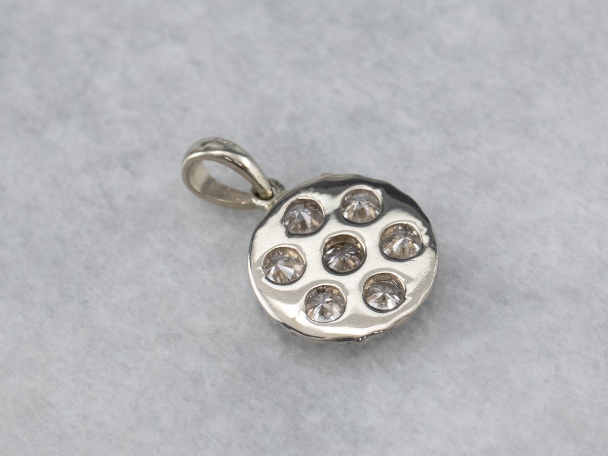 White Gold Diamond Cluster Pendant