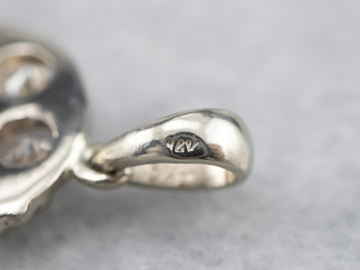 White Gold Diamond Cluster Pendant