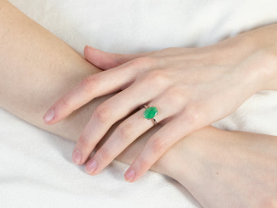 White Gold Jade Ring