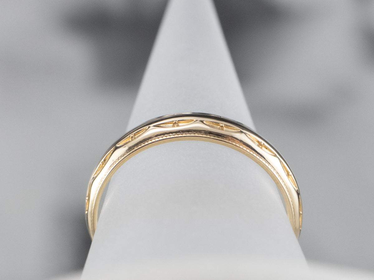 Arch Stamped Gold Band