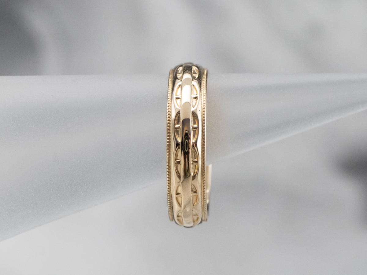 Arch Stamped Gold Band