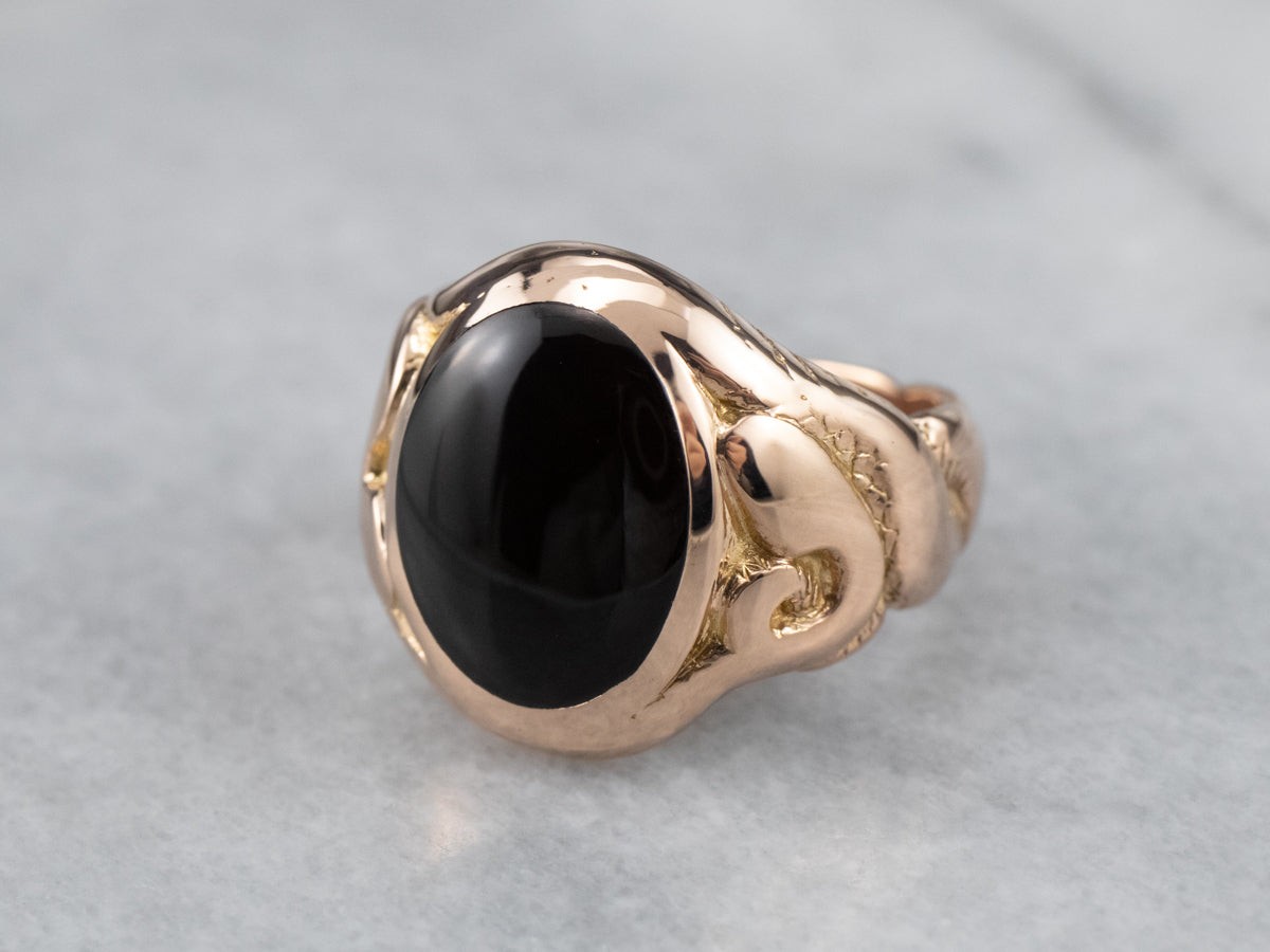 Sardonyx Rose Gold Snake Ring