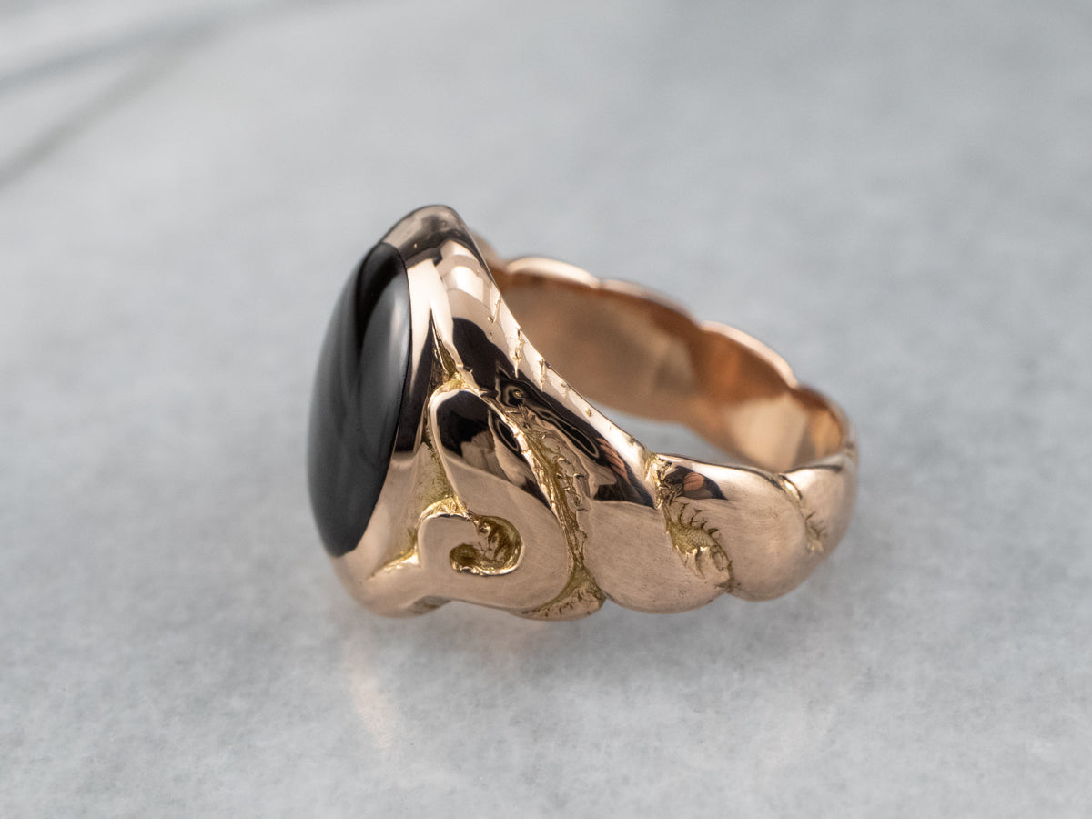 Sardonyx Rose Gold Snake Ring