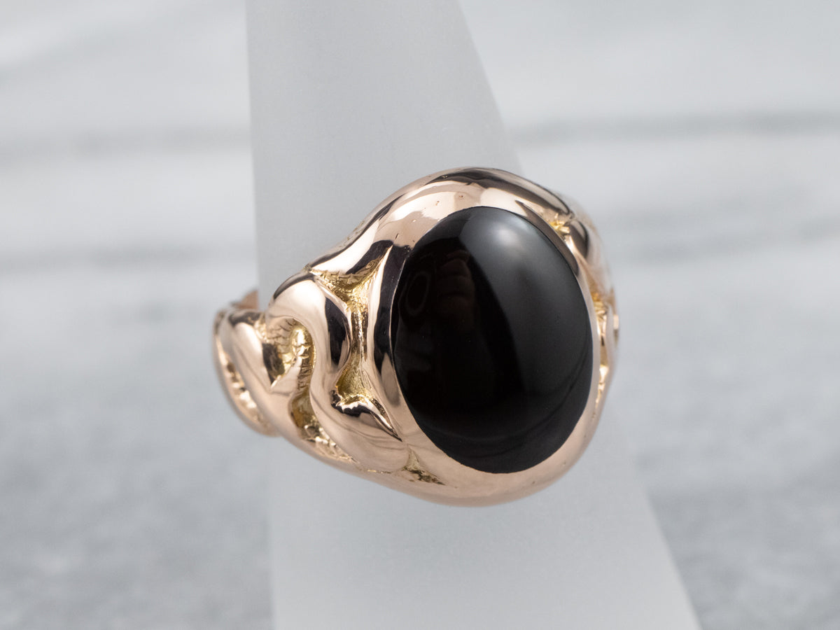 Sardonyx Rose Gold Snake Ring