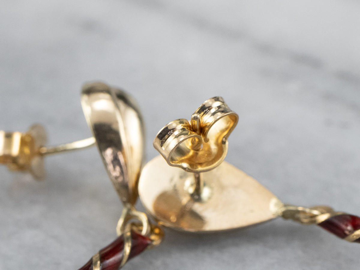 Synthetic Alexandrite Enamel Drop Earrings