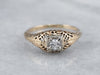 Late Deco Diamond Solitaire Engagement Ring