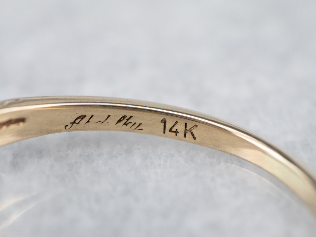 Late Deco Diamond Solitaire Engagement Ring