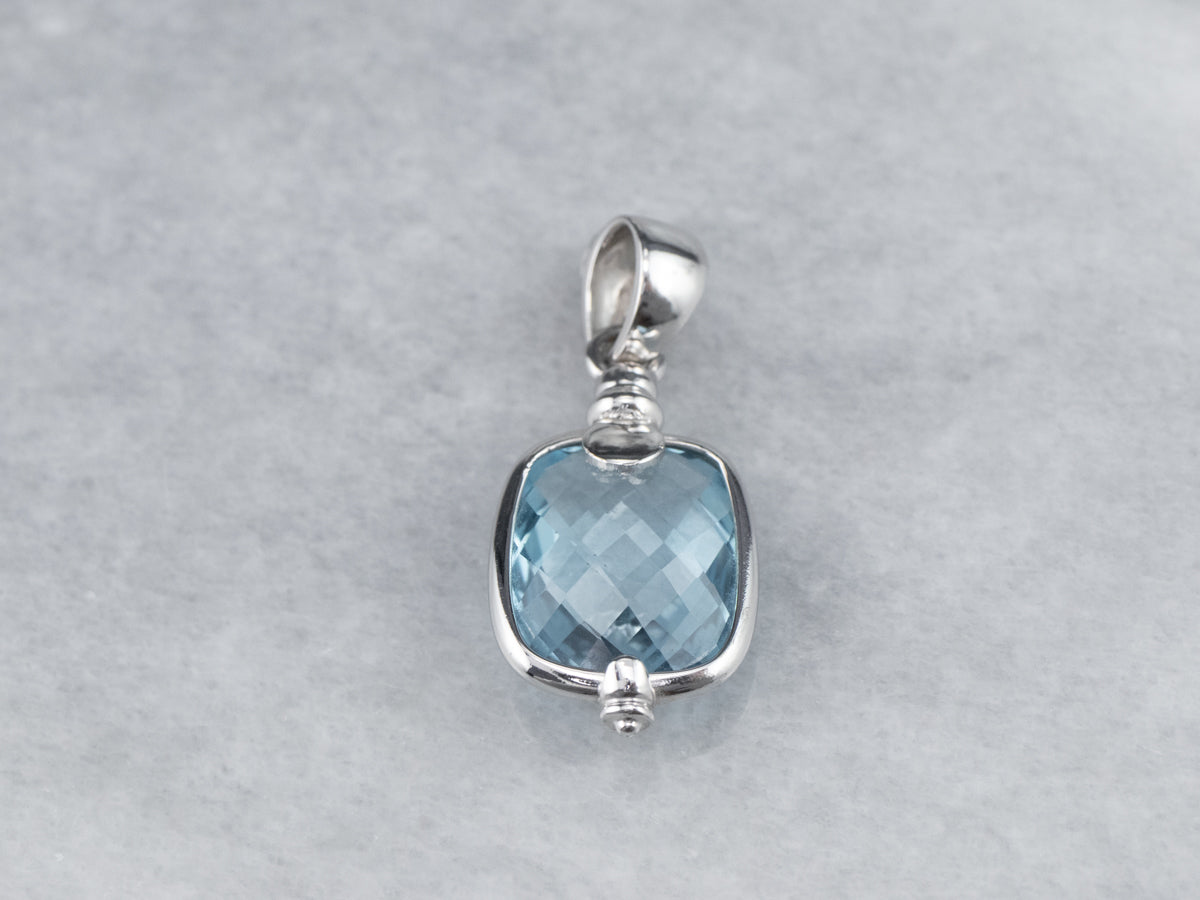 Blue Topaz Solitaire Pendant