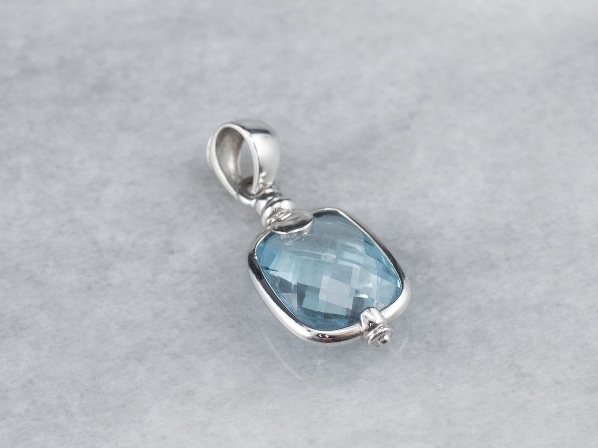 Blue Topaz Solitaire Pendant