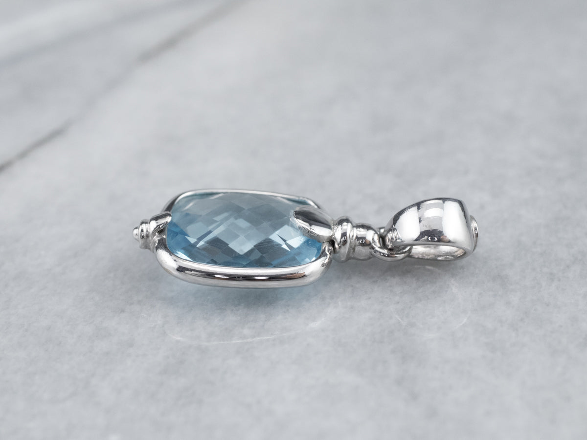 Blue Topaz Solitaire Pendant