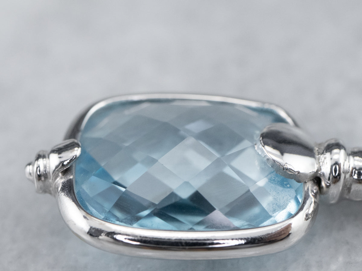 Blue Topaz Solitaire Pendant
