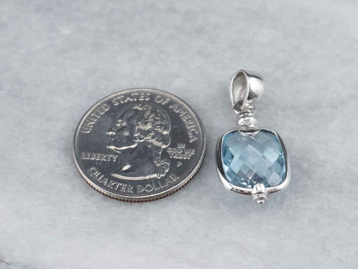 Blue Topaz Solitaire Pendant