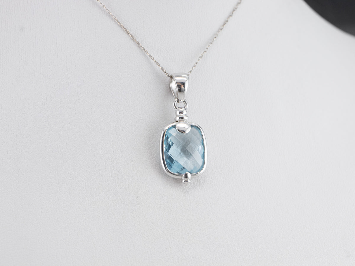Blue Topaz Solitaire Pendant