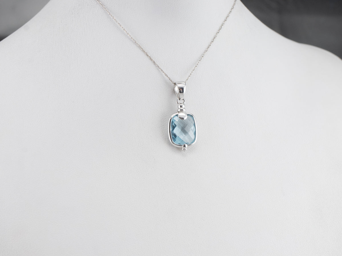 Blue Topaz Solitaire Pendant
