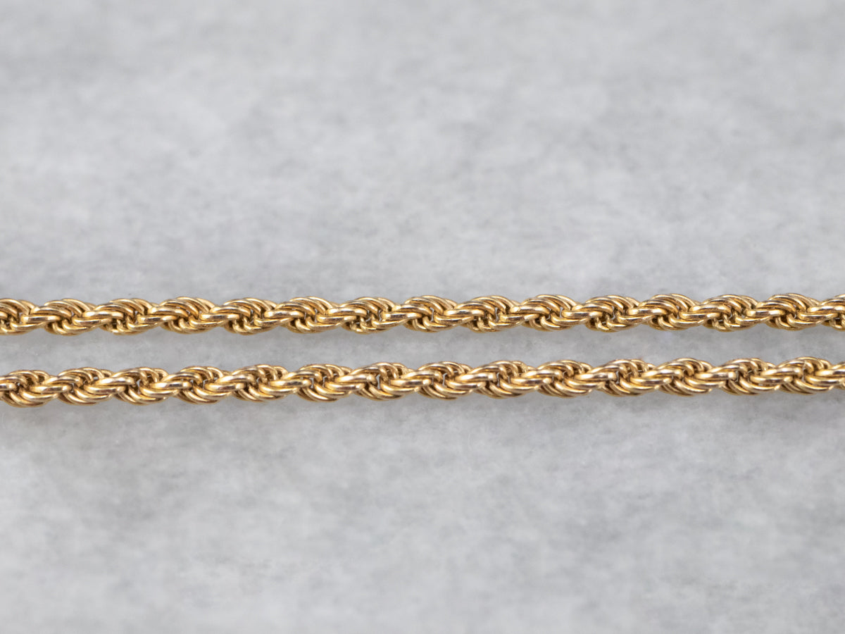 14K Yellow Gold Rope Twist Chain