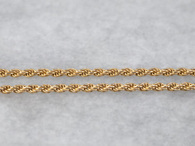14K Yellow Gold Rope Twist Chain