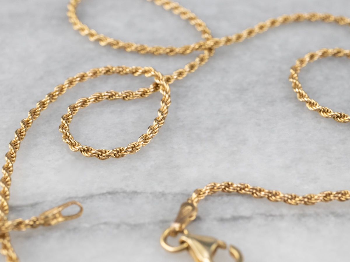 14K Yellow Gold Rope Twist Chain
