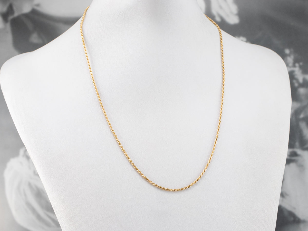 14K Yellow Gold Rope Twist Chain