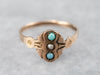 Sweet Victorian Turquoise and Pearl Ring