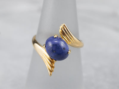 Winged Lapis Bypass Ring