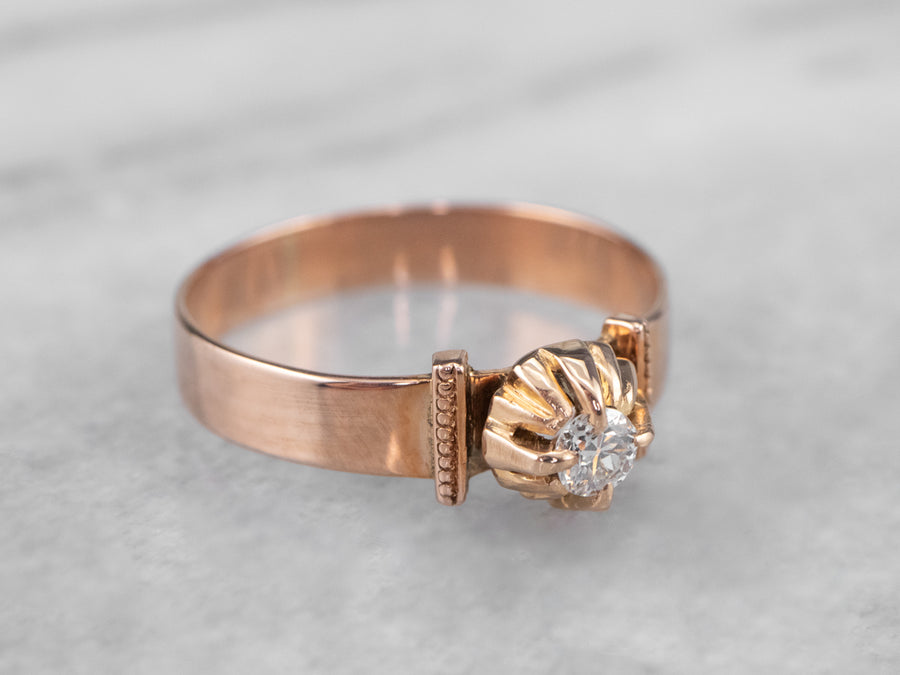 Antique Buttercup Diamond Engagement Ring