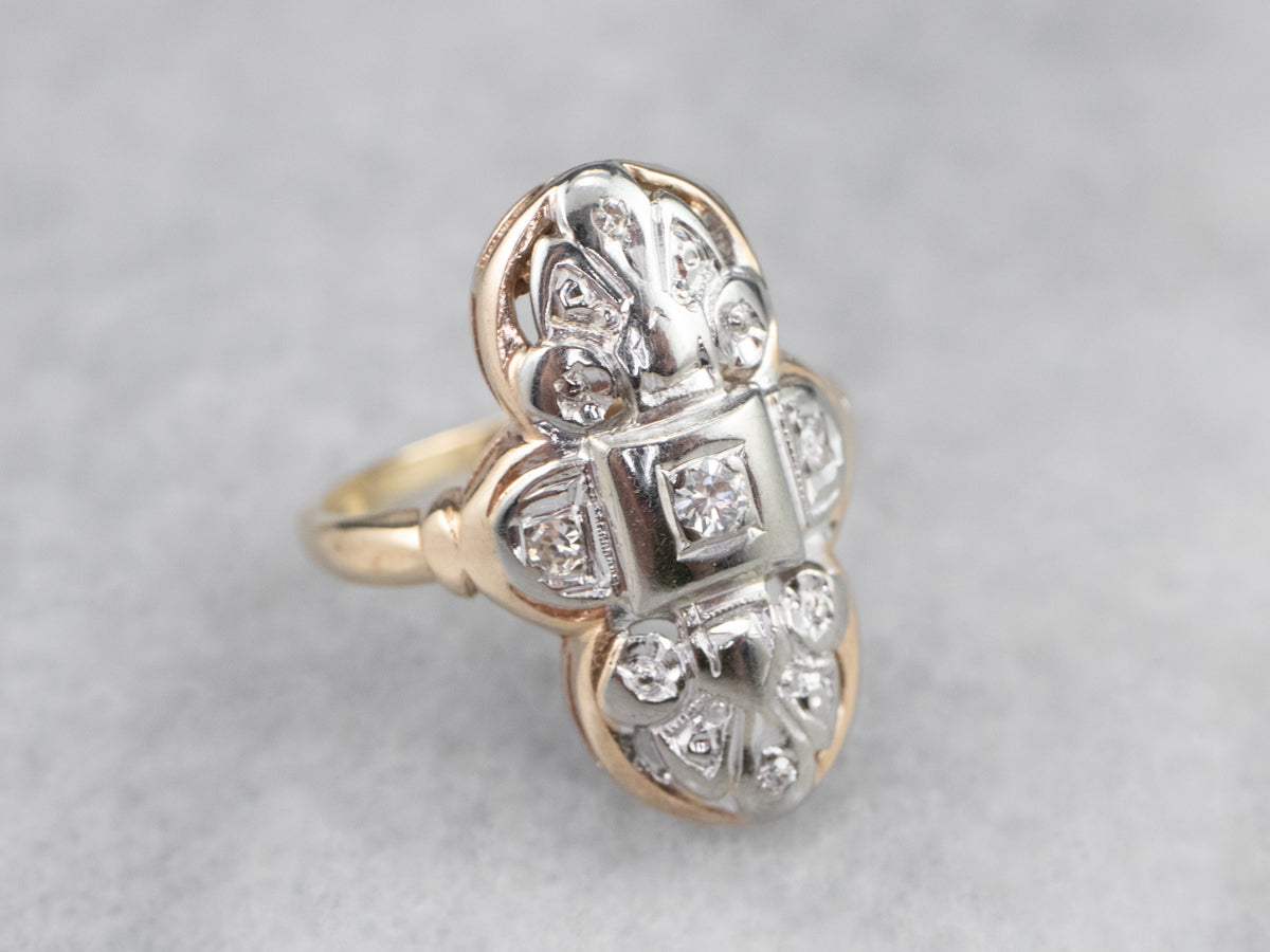 Early Retro Era Diamond Dinner Ring
