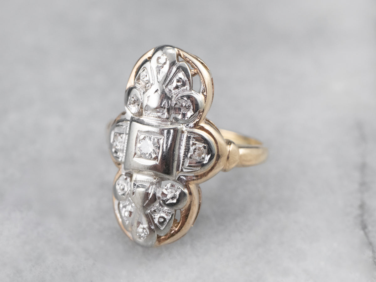 Early Retro Era Diamond Dinner Ring