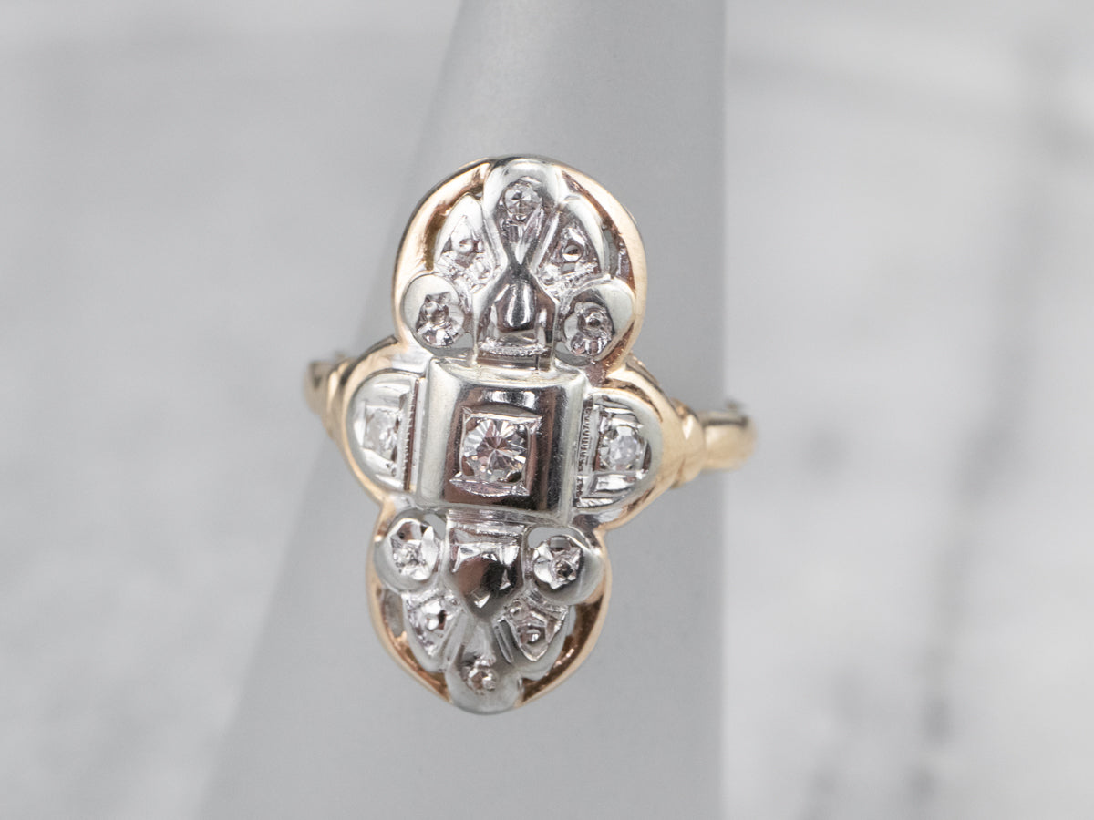 Early Retro Era Diamond Dinner Ring