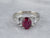 Modern Gold Ruby and Diamond Ring