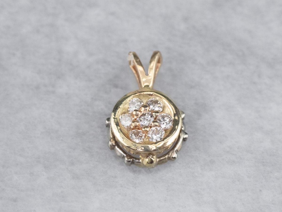 Diamond Gold Cluster Pendant