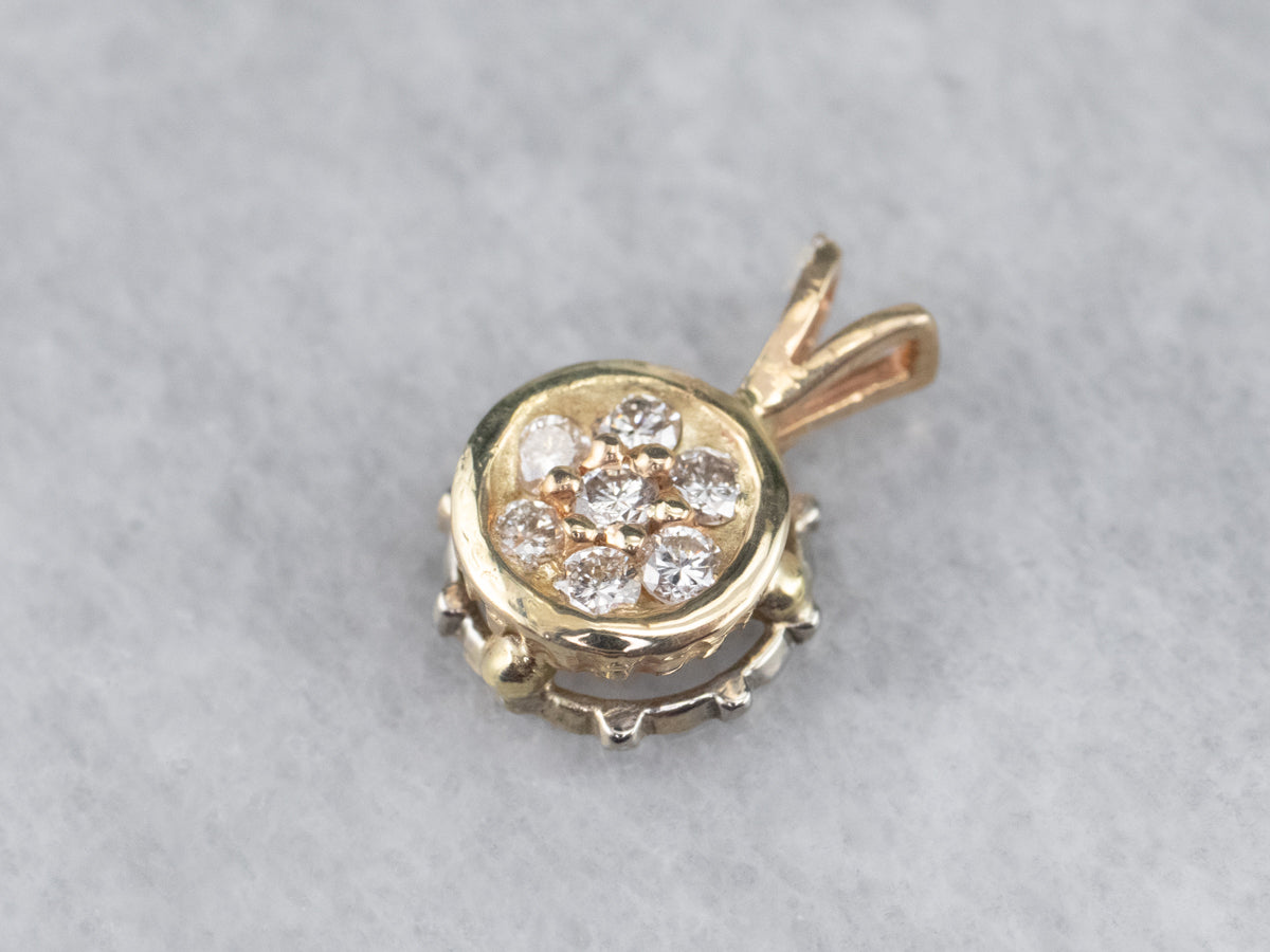 Diamond Gold Cluster Pendant