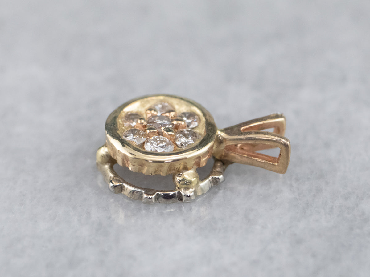 Diamond Gold Cluster Pendant