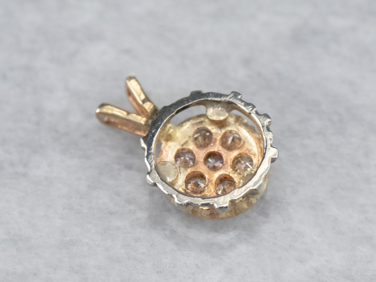 Diamond Gold Cluster Pendant
