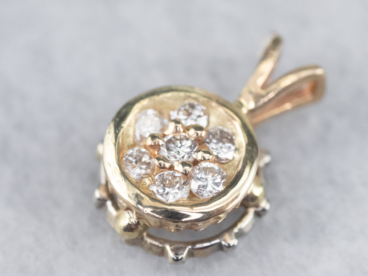 Diamond Gold Cluster Pendant