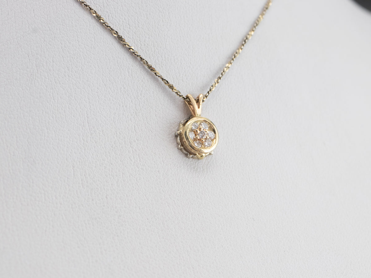 Diamond Gold Cluster Pendant