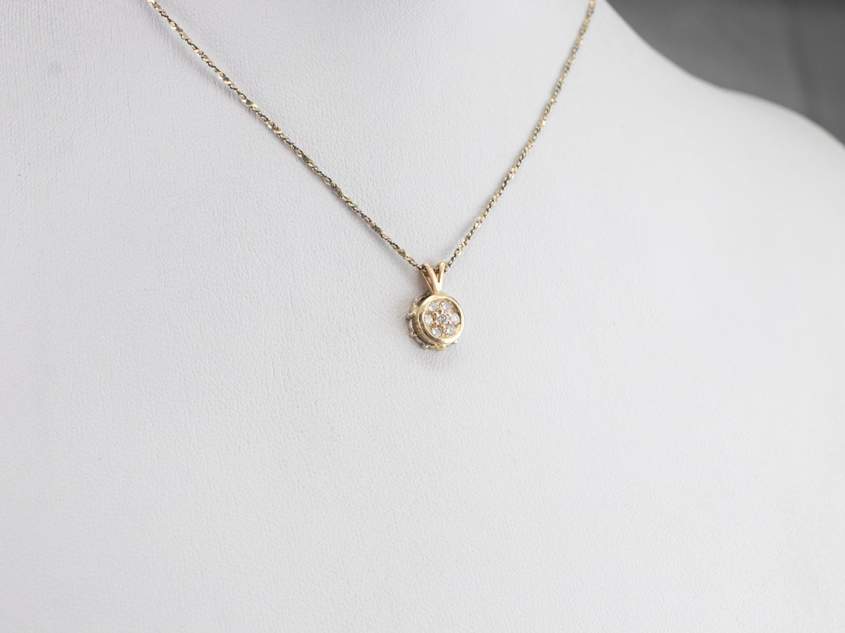 Diamond Gold Cluster Pendant