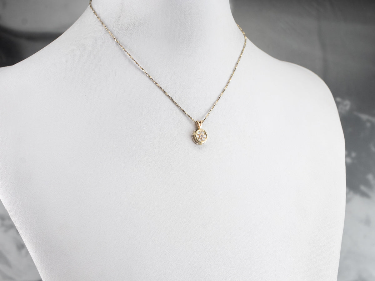 Diamond Gold Cluster Pendant