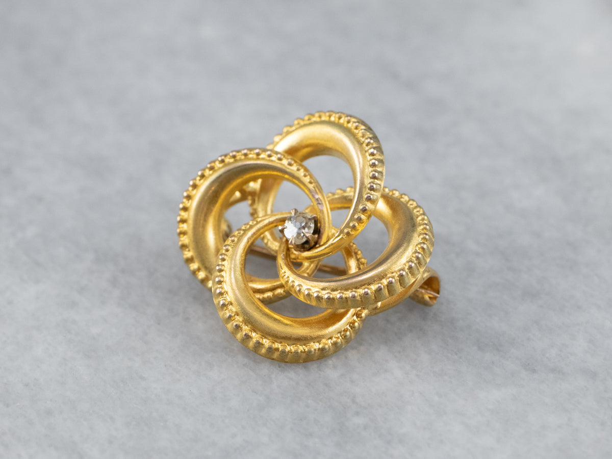 Antique Diamond Lover's Knot Pin