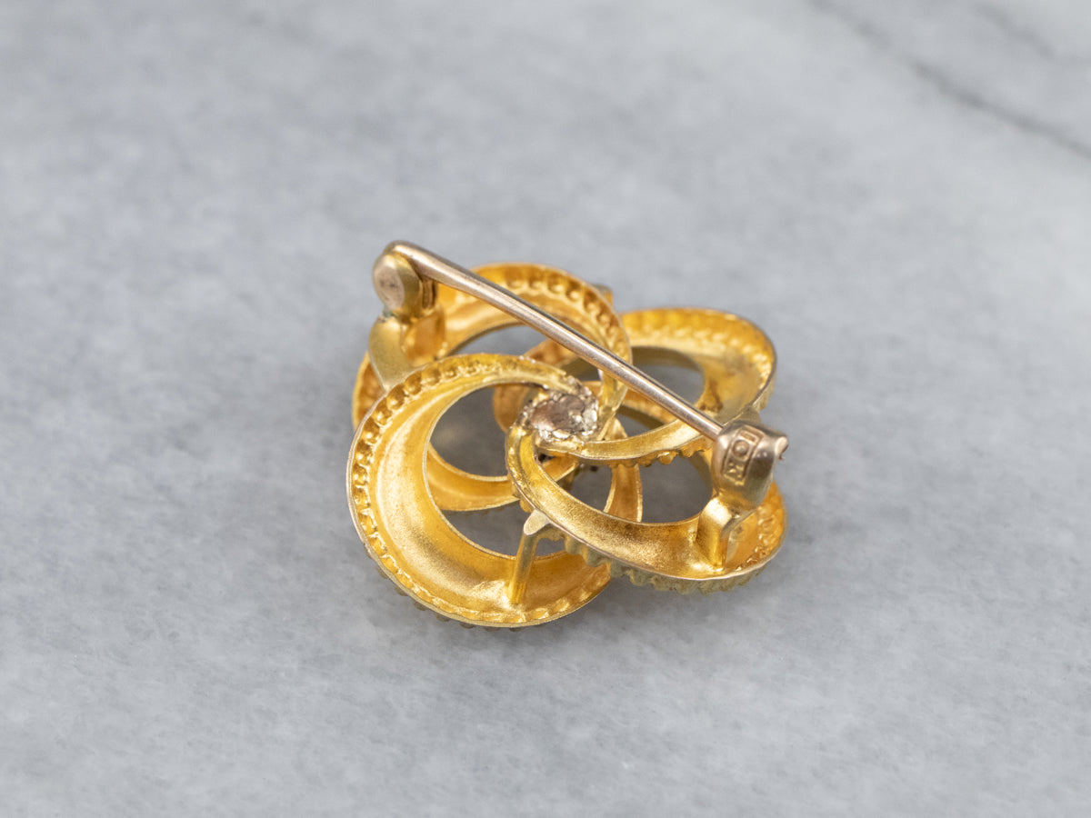 Antique Diamond Lover's Knot Pin
