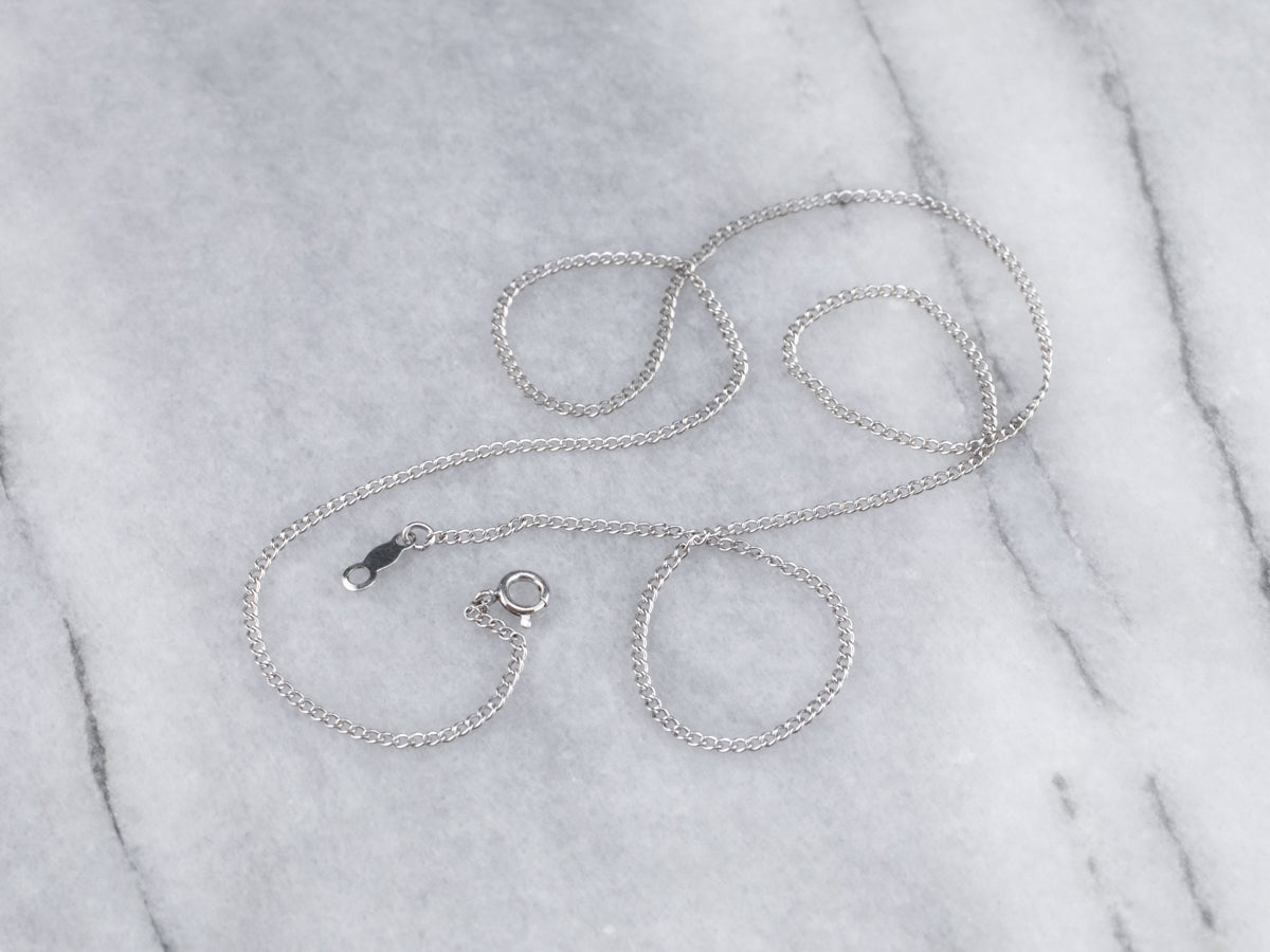 14-Karat White Gold Curb Chain