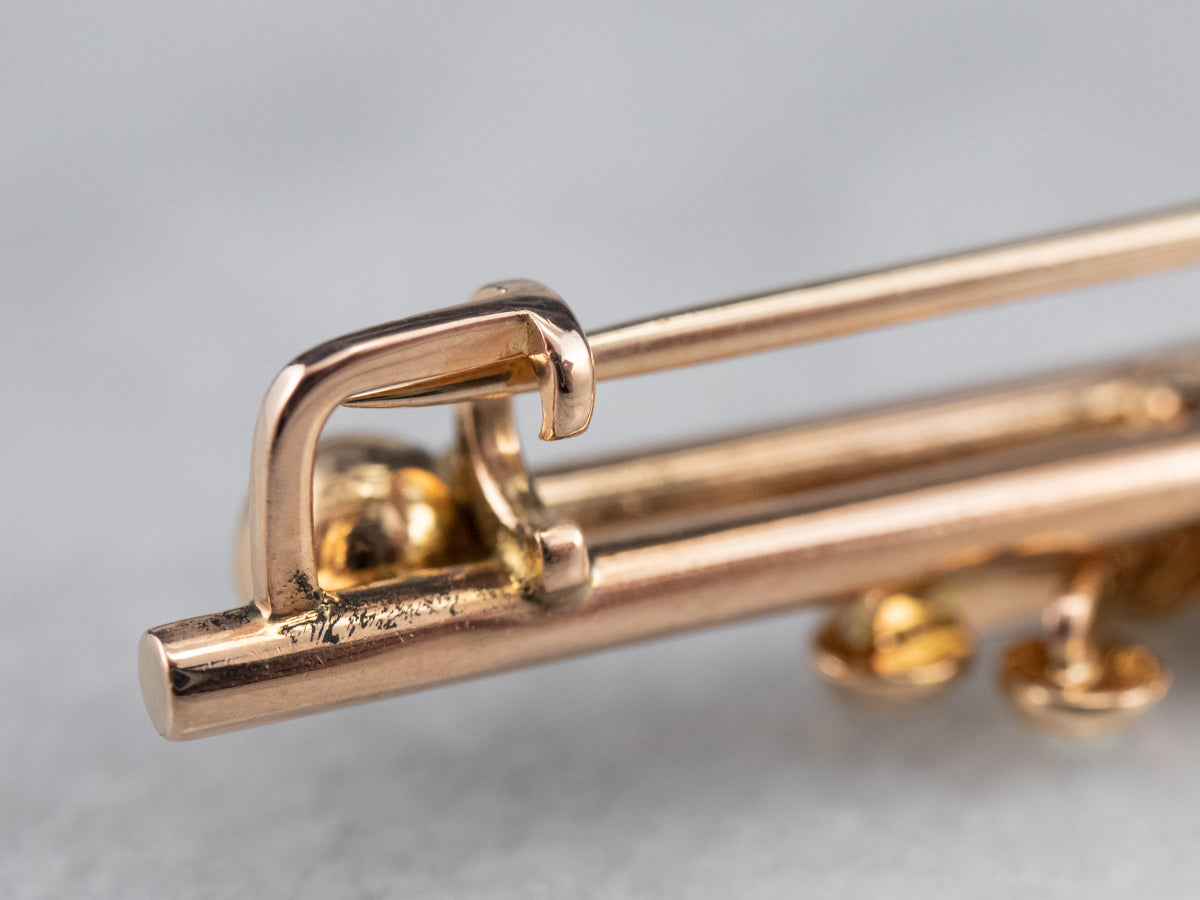 Victorian Diamond Turquoise and Seed Pearl Flower Pin