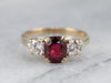 Ruby and Diamond Gold Engagement Ring