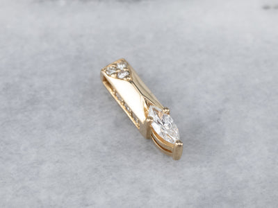 Gold Marquise Cut Diamond Pendant