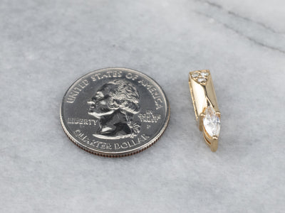 Gold Marquise Cut Diamond Pendant