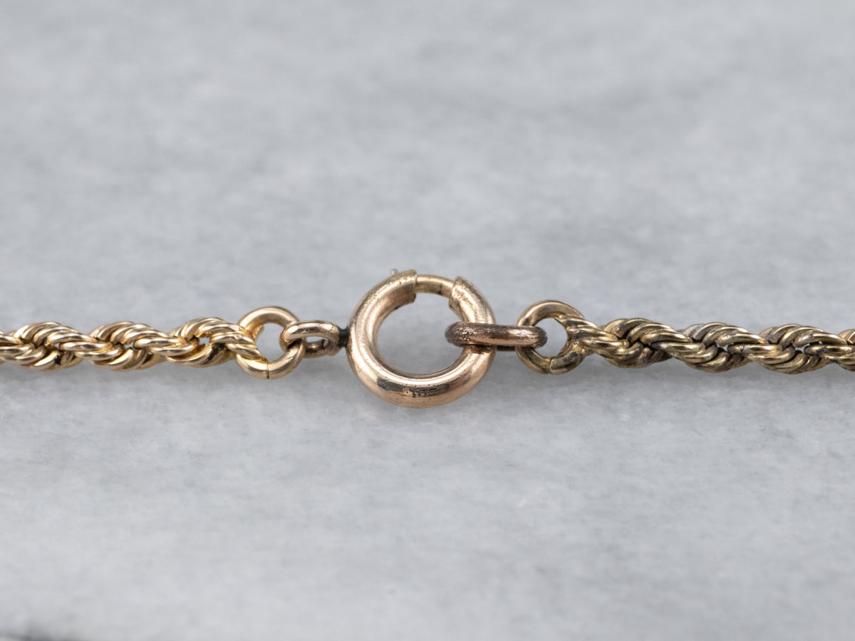 Long Yellow Gold Rope Chain