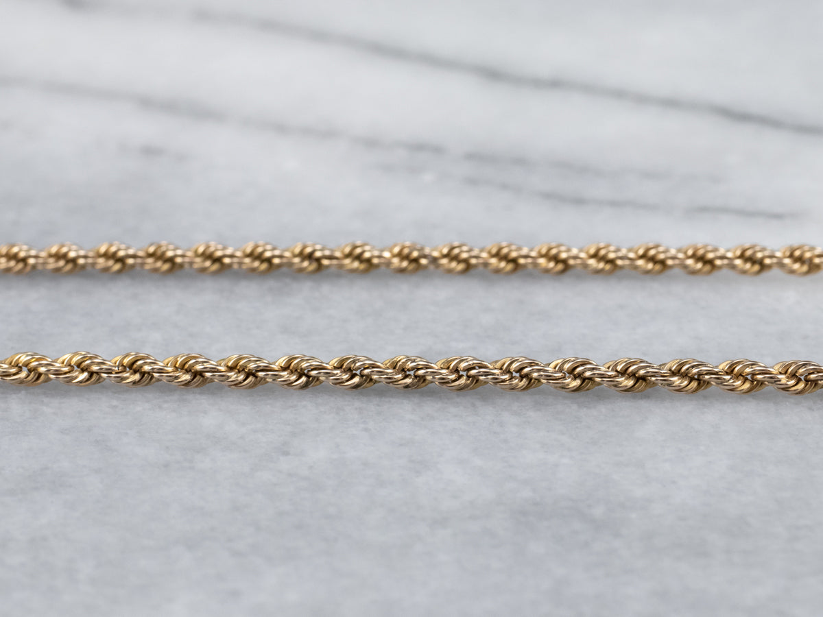 Long Yellow Gold Rope Chain