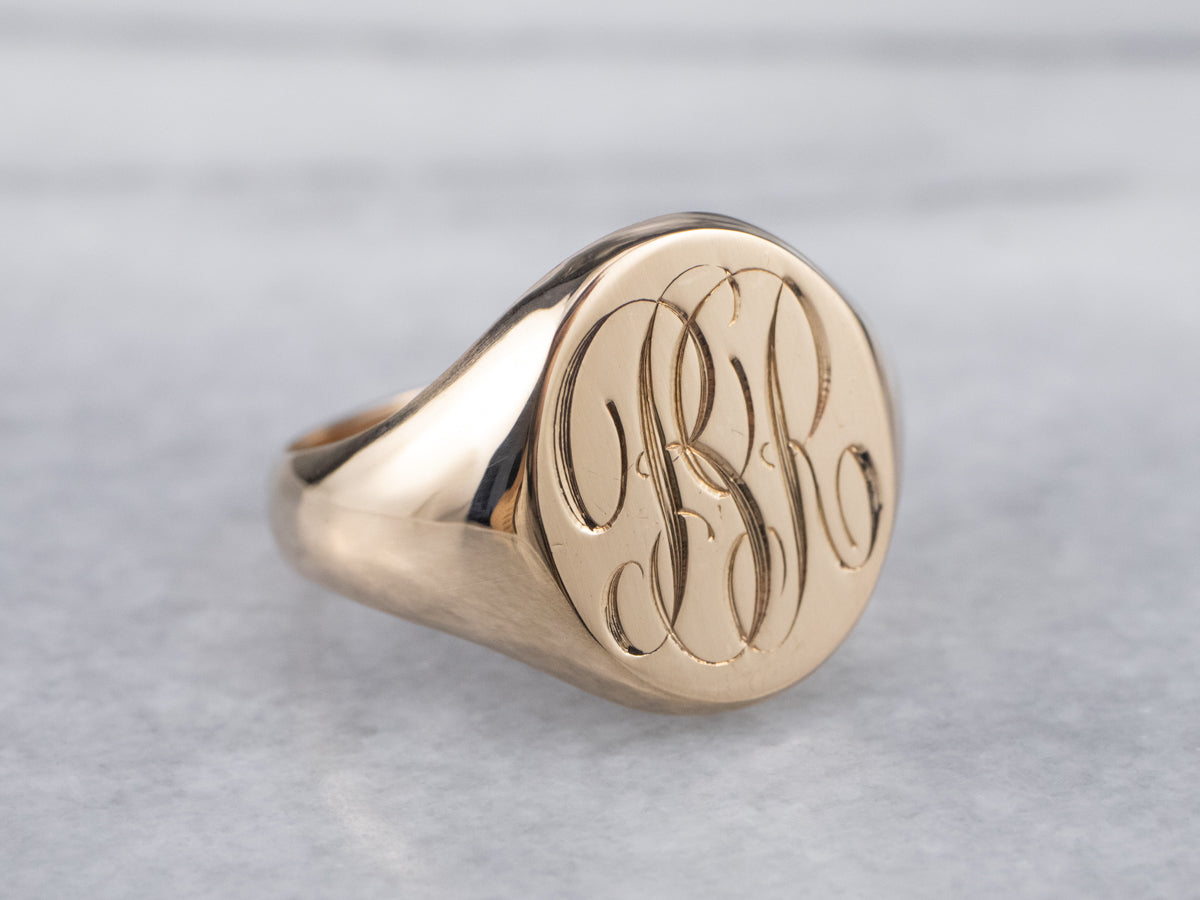 brook and york Personalized Claire Initial Monogram Signet Ring - 20372308  | HSN